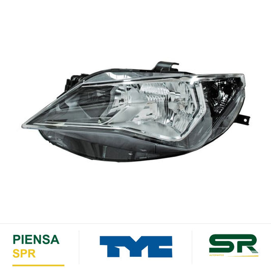 FARO IZQUIERDO FONDO CROMADO CON MOTOR DOBLE AS SEAT IBIZA 2013-2017 TYC