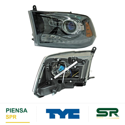 FARO IZQUIERDO FONDO NEGRO DODGE PU C/LUZ DE 2013-2015 TYC