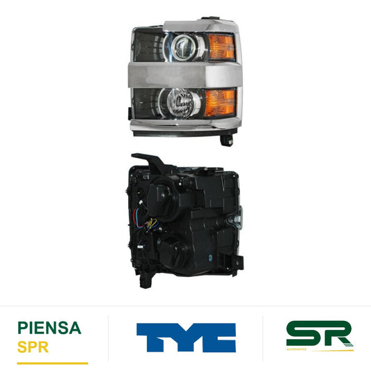 FARO IZQUIERDO CON LUPA CROMADO CHEVROLET PICKUP 2015-2018 3500 FILO G15 TYC
