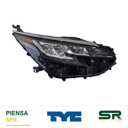 FARO DERECHO CROMADO LED TOYOTA SIENNA 2021-2025 S LE / LXE / HYBRID FILO TYC
