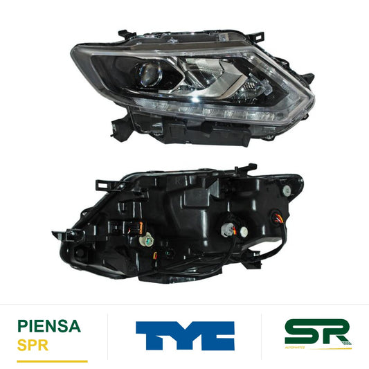 FARO DERECHO CON MOTOR ELÉCTRICO CON LUPA LED NISSAN XTRAIL 2015-2017 S TYC1 TYC