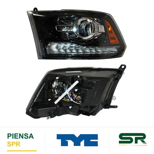 FARO IZQUIERDO FONDO NEGRO DODGE PU C/LUZ DE 2016-2019 TYC