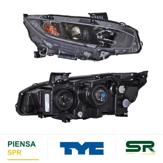 FARO DERECHO FONDO NEGRO HONDA CIVIC 2019-2021 4P NSF 28704 TYC