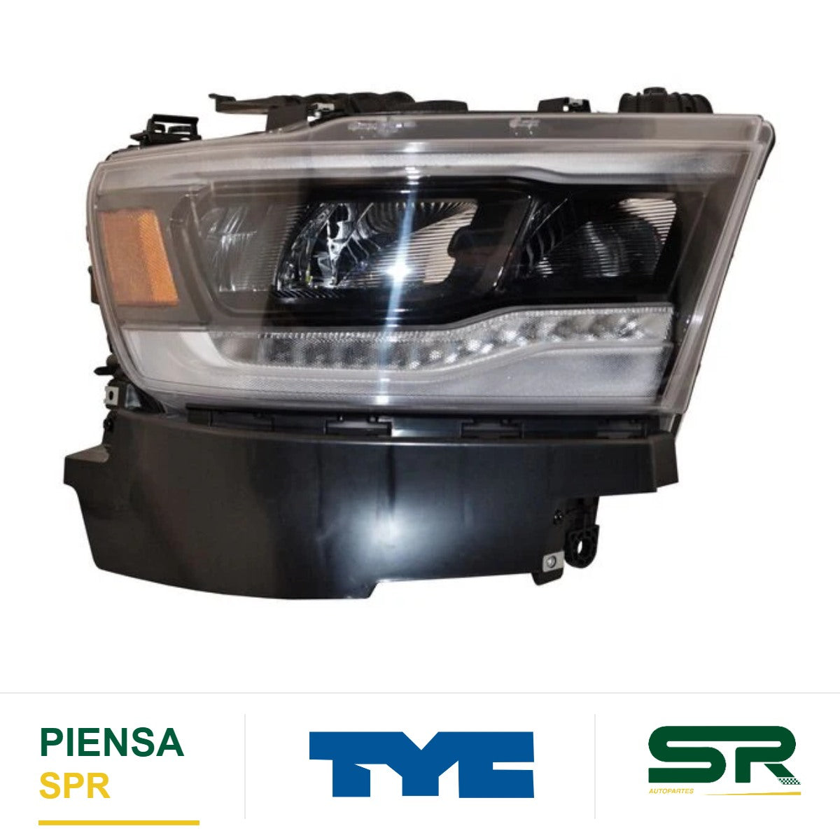 FARO DERECHO FONDO NEGRO LED DODGE PICKUP 2019-2024 S TYC