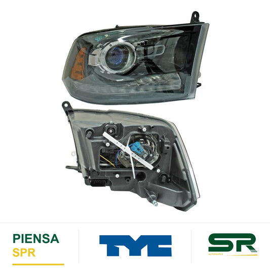 FARO DERECHO FONDO NEGRO DODGE PU C/LUZ DE 2013-2015 TYC