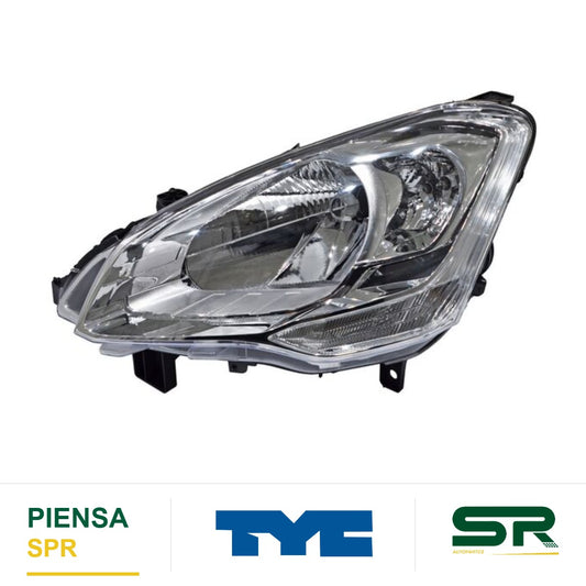 FARO IZQUIERDO CON MOTOR CROMADO PEUGEOT PARTNER 2016-2019 28708 TYC