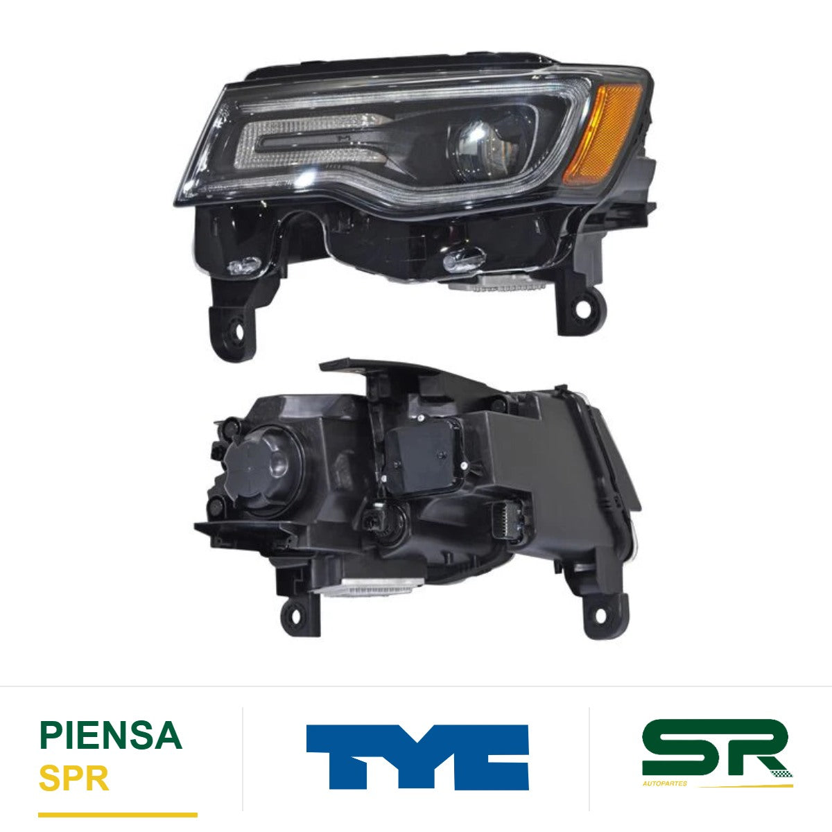 FARO IZQUIERDO CON LUZ DE DÍA NEGRO FILO LED JEEP GRAND CHEROKEE 2017-2021 TYC
