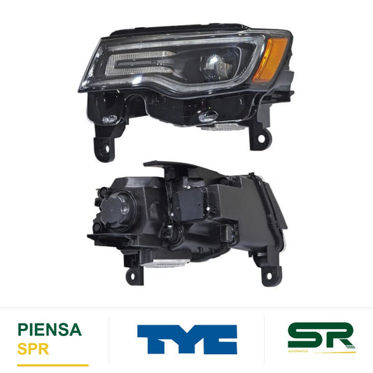 FARO IZQUIERDO CON LUZ DE DÍA NEGRO LED JEEP GRAND CHEROKEE 2017-2021 FILO TYC