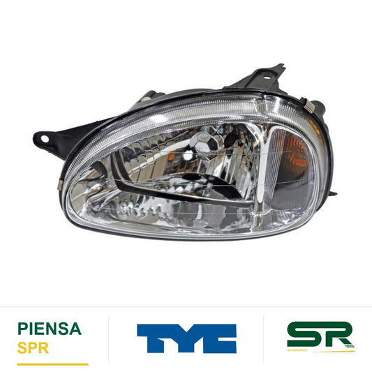 FARO IZQUIERDO CON AJUSTE CHEVROLET / SWING / JOY / MONZA 2001-2003 LISO 678. TYC