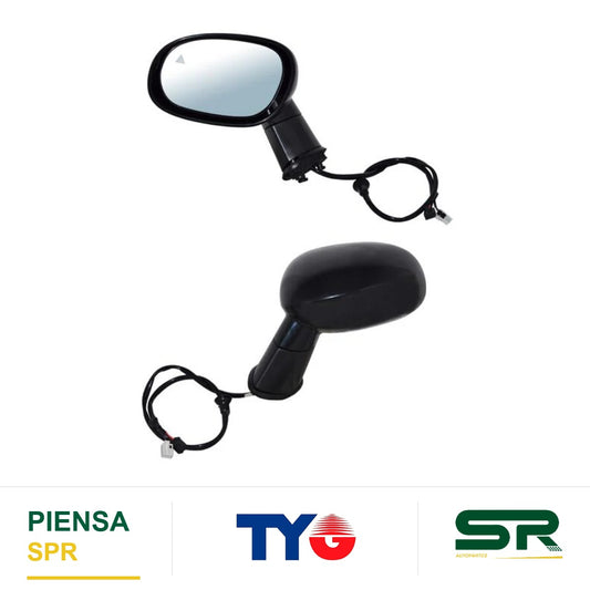 ESPEJO IZQUIERDO 7 PINES CON SENSOR DE PUNTO CIEGO CON DESEMPAÑANTE PARA PINTAR ELÉCTRICO DODGE CHALLENGER 2015-2022 TYG