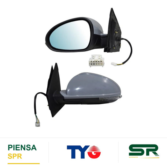 ESPEJO IZQUIERDO 7 PINES CON DIRECCIONAL PARA PINTAR ELÉCTRICO TIGGO 2 PRO 2023-2025 TYG