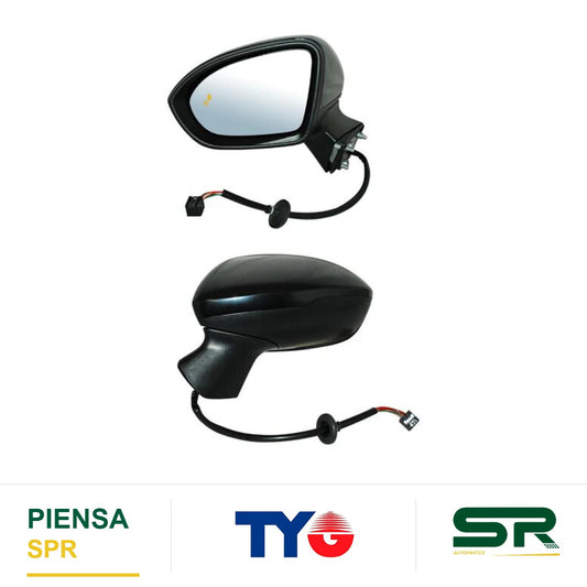 ESPEJO IZQUIERDO 7 PINES CON SENSOR DE PUNTO CIEGO CON DESEMPAÑANTE PARA PINTAR ELÉCTRICO CHEVROLET CRUZE 2017-2019 CCCC3 TYG