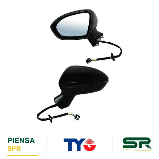 ESPEJO IZQUIERDO 7 PINES CON DESEMPAÑANTE CON DIRECCIONAL PARA PINTAR ELÉCTRICO CHEVROLET CRUZE 2017-2019 CCC3 TYG