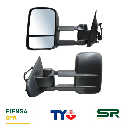 ESPEJO IZQUIERDO 5 PINES CON DESEMPAÑANTE ELÉCTRICO CHEVROLET PICKUP / SIERRA 2014-2018 TELESCOPICO POROSO 2500 HD / 3500 CCCC3 TYG