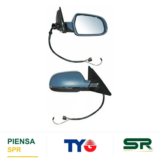 ESPEJO DERECHO CON SENSOR DE PUNTO CIEGO CON DESEMPAÑANTE CON DIRECCIONAL PARA PINTAR ELÉCTRICO AUDI A4 2010-2016 C / MEM TYG
