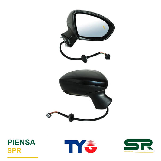 ESPEJO DERECHO 7 PINES CON SENSOR DE PUNTO CIEGO CON DESEMPAÑANTE PARA PINTAR ELÉCTRICO CHEVROLET CRUZE 2017-2019 CCCC3 TYG