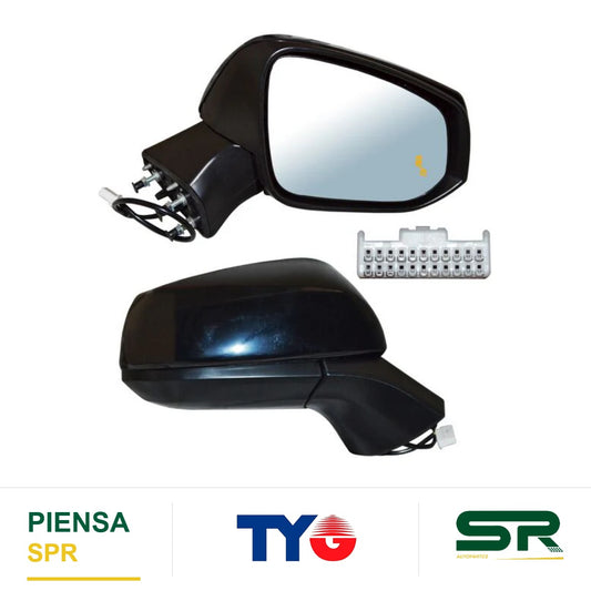 ESPEJO DERECHO 6 PINES CON DESEMPAÑANTE PARA PINTAR ELÉCTRICO TOYOTA SIENNA 2021-2025 XLE C / SENSOR PUNTO CIEGO TYG