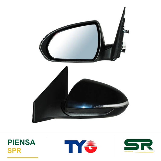 ESPEJO IZQUIERDO 12 PINES CON SENSOR DE PUNTO CIEGO CON DESEMPAÑANTE CON DIRECCIONAL ELÉCTRICO HYUNDAI ELANTRA 2017-2018 TYG