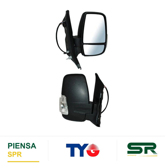 ESPEJO DERECHO 8 PINES CON DESEMPAÑANTE CON DIRECCIONAL AUTOABATIBLE ELÉCTRICO FORD TRANSIT 2015-2017 BLANCA POROSO TYG