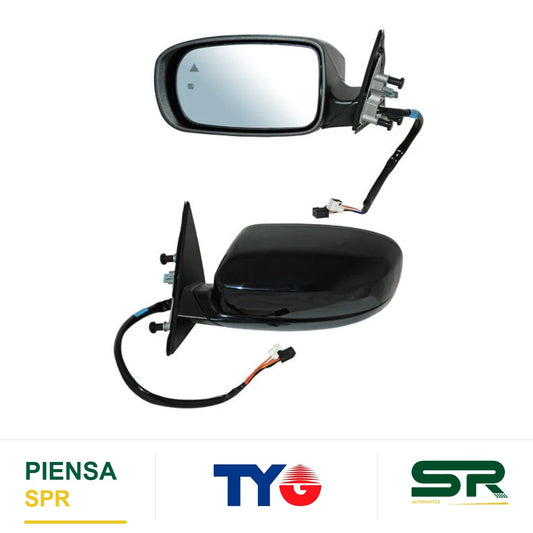 ESPEJO IZQUIERDO 8 PINES CON SENSOR DE PUNTO CIEGO CON DESEMPAÑANTE PARA PINTAR ELÉCTRICO DODGE CHARGER 2011-2019 CCC3 TYG