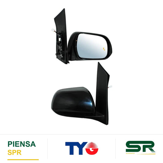 ESPEJO DERECHO 6 PINES CON SENSOR DE PUNTO CIEGO CON DESEMPAÑANTE PARA PINTAR ELÉCTRICO TOYOTA SIENNA 2015-2020 TYG