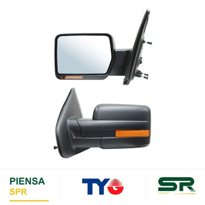 ESPEJO IZQUIERDO PICKUP ELÉCTRICO POROSO CON DESEMPAÑANTE CON DIRECCIONAL 7 PINES FORD 2009-2014 TYG