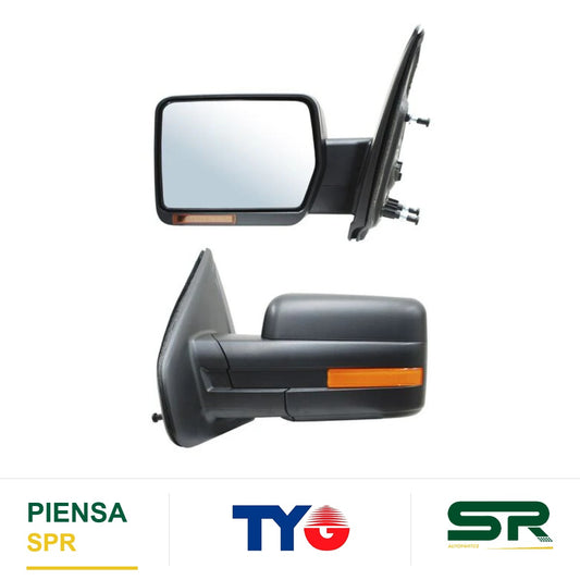 ESPEJO IZQUIERDO 7 PINES CON DESEMPAÑANTE CON DIRECCIONAL ELÉCTRICO FORD PICKUP 2009-2014 POROSO TYG