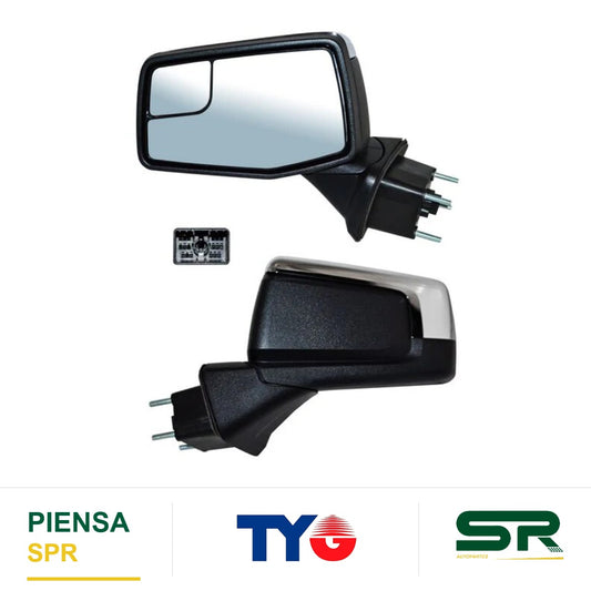 ESPEJO IZQUIERDO 7 PINES CON DESEMPAÑANTE ELÉCTRICO CROMADO CHEVROLET PICKUP 1500 SILVERADO 2019-2025 C / PUNTO CIEGO TYG
