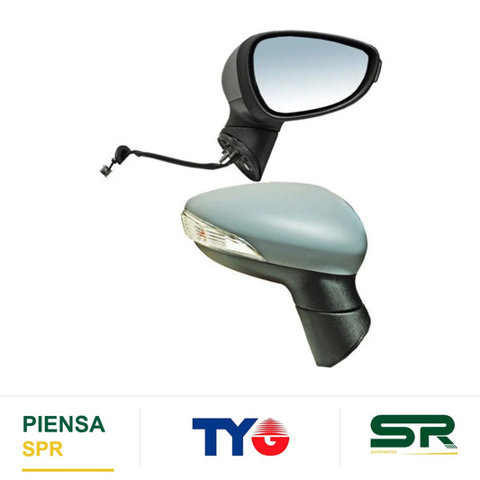 ESPEJO DERECHO 5 PINES CON DIRECCIONAL PARA PINTAR ELÉCTRICO FORD FIESTA 2011-2019 TYG
