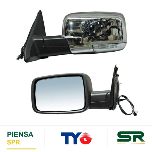 ESPEJO IZQUIERDO 13 PINES CON DESEMPAÑANTE CON DIRECCIONAL ELÉCTRICO CROMADO DODGE PICKUP 2011-2020 C / MEM C / LUZ INF TYG