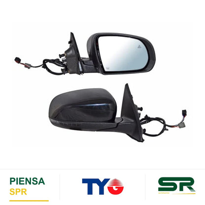 ESPEJO DERECHO ELÉCTRICO PARA PINTAR CON DESEMPAÑANTE CON DIRECCIONAL CON SENS PUNTO CIEGO 9 PINES JEEP COMPASS 2018-2022 TYG
