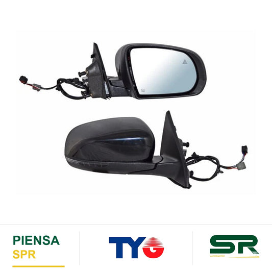 ESPEJO DERECHO 9 PINES CON SENSOR DE PUNTO CIEGO CON DESEMPAÑANTE CON DIRECCIONAL PARA PINTAR ELÉCTRICO AS JEEP COMP S 2018-2022 TYG