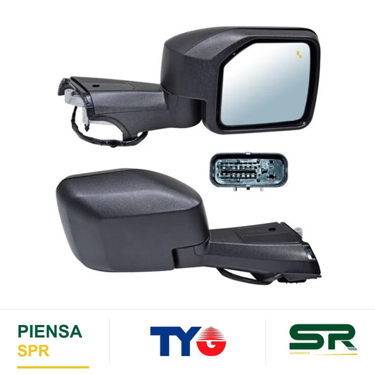 ESPEJO DERECHO 7 PINES CON SENSOR DE PUNTO CIEGO CON DESEMPAÑANTE ELÉCTRICO FORD BRONCO 2021-2025 POROSO TYG