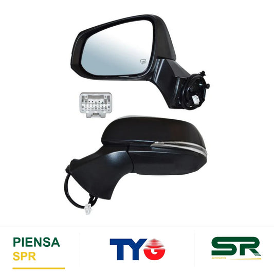 ESPEJO IZQUIERDO 6 PINES CON DESEMPAÑANTE CON DIRECCIONAL PARA PINTAR ELÉCTRICO TOYOTA HIGHLANDER 2020-2024 TYG