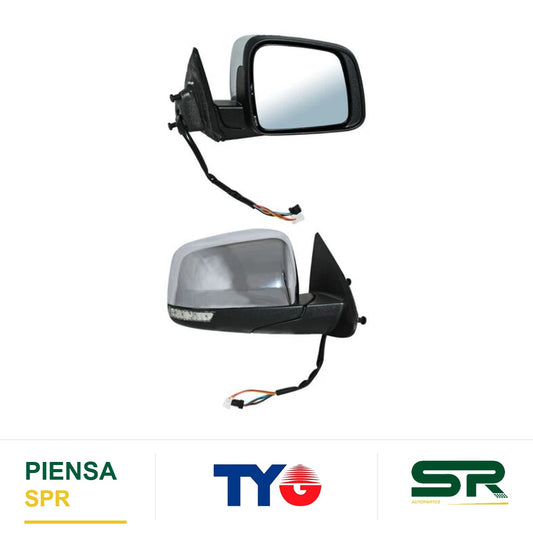 ESPEJO DERECHO 11 PINES CON DESEMPAÑANTE CON DIRECCIONAL ELÉCTRICO CROMADO DODGE DURANGO 2011-2020 C / MEM TYG