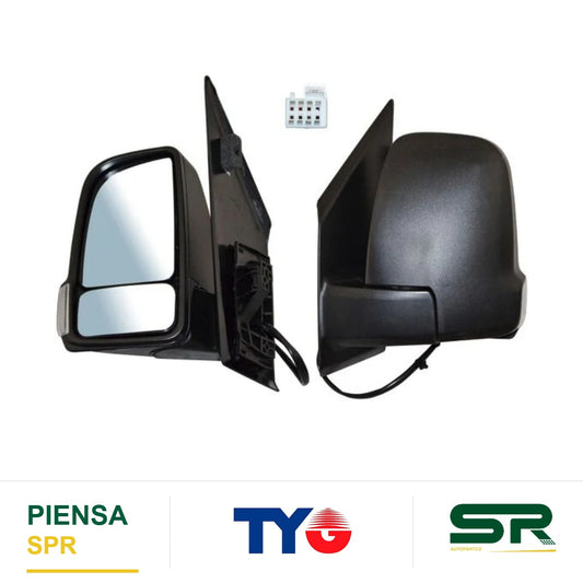 ESPEJO IZQUIERDO CON DIRECCIONAL MANUAL MERCEDES BENZ SPRINTER 2019-2024 POROSO 2 PINES TYG