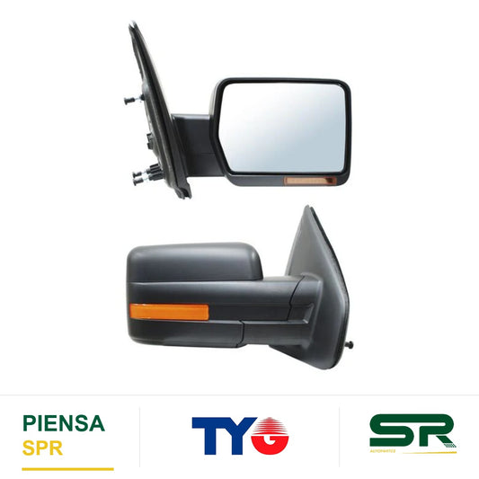 ESPEJO DERECHO 7 PINES CON DESEMPAÑANTE CON DIRECCIONAL ELÉCTRICO FORD PICKUP 2009-2014 POROSO TYG
