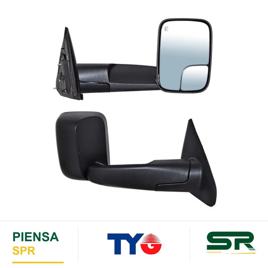 ESPEJO DERECHO 5 PINES CON DESEMPAÑANTE ELÉCTRICO DODGE PICKUP 2002-2009 POROSO TELESCOPICO CCC2 TYG