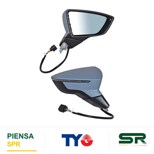 ESPEJO DERECHO 6 PINES CON DESEMPAÑANTE CON DIRECCIONAL PARA PINTAR ELÉCTRICO SEAT IBIZA / ARONA 2018-2025 TYG