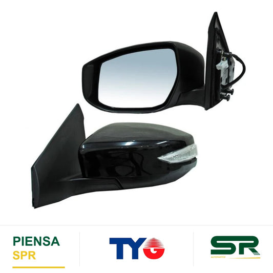 ESPEJO IZQUIERDO 7 PINES CON DESEMPAÑANTE CON DIRECCIONAL PARA PINTAR ELÉCTRICO NISSAN SENTRA 2013-2020 TYG