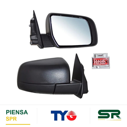 ESPEJO DERECHO 3 PINES ELÉCTRICO NEGRO FORD RANGER 2013-2020 . TYG