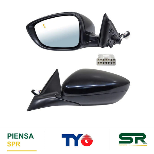 ESPEJO IZQUIERDO 7 PINES CON DESEMPAÑANTE PARA PINTAR ELÉCTRICO HONDA ACCORD 2023-2025 C / SENSOR PUNTO CIEGO TYG