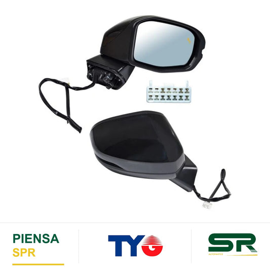 ESPEJO DERECHO 8 PINES CON DESEMPAÑANTE CON DIRECCIONAL PARA PINTAR ELÉCTRICO HONDA CRV 2023-2025 C / SENSOR PUNTO CIEGO TYG
