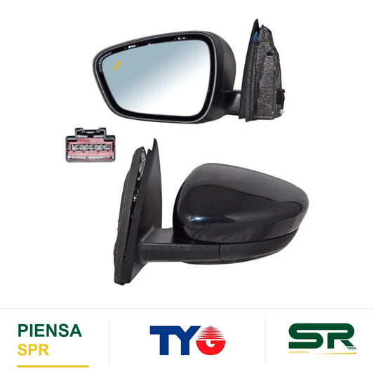 ESPEJO IZQUIERDO 7 PINES CON SENSOR DE PUNTO CIEGO CON DESEMPAÑANTE PARA PINTAR ELÉCTRICO FORD ESCAPE 2020-2024 TYG