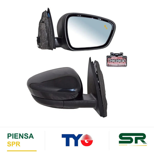 ESPEJO DERECHO 7 PINES CON SENSOR DE PUNTO CIEGO CON DESEMPAÑANTE PARA PINTAR ELÉCTRICO FORD ESCAPE 2020-2024 TYG