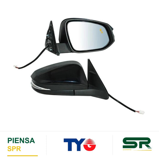 ESPEJO DERECHO 7 PINES CON SENSOR DE PUNTO CIEGO CON DIRECCIONAL ELÉCTRICO TOYOTA HIGHLANDER 2014-2019 CCC3 TYG
