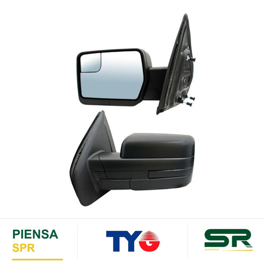 ESPEJO IZQUIERDO ELÉCTRICO 4 PINES TEXTURIZADO CON SENSOR DE PUNTO CIEGO FORD PICKUP 2009-2014 TYG