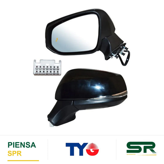 ESPEJO IZQUIERDO 8 PINES CON DESEMPAÑANTE CON DIRECCIONAL PARA PINTAR ELÉCTRICO TOYOTA COROLLA CROSS 2022-2026 TYG
