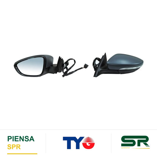 ESPEJO IZQUIERDO ELÉCTRICO 6 PINES CON DIRECCIONAL CON DESEMPAÑANTE PARA PINTAR VOLKSWAGEN PASSAT 2012-2016 TYG