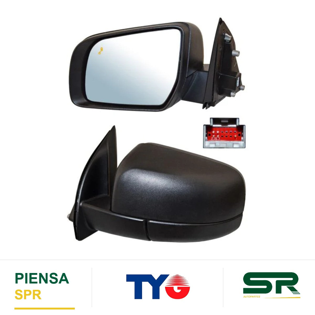 ESPEJO IZQUIERDO ELÉCTRICO POROSO CON SENSOR Y PUNTO CIEGO FORD RANGER 2017-2023 TYG